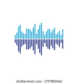 Music soundwave icon vector flat design