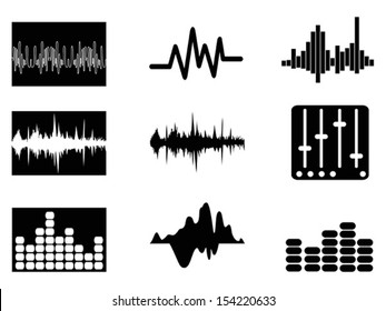 music soundwave icons set svg