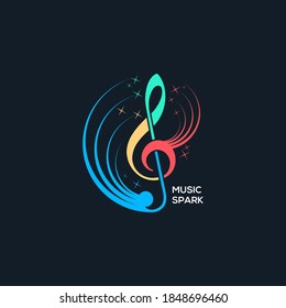 music spark abstract logo illustration