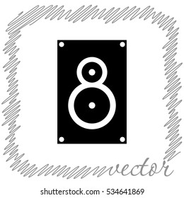 Music speaker  black  vector icon