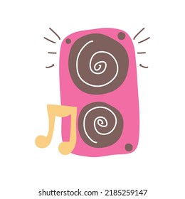 Music Speaker Doodle Isolated Icon