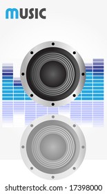 Music speaker and equalizer illustration