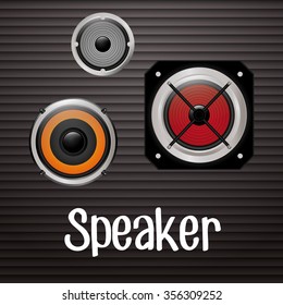 Music speaker equipment and technology graphic design, vector illustration