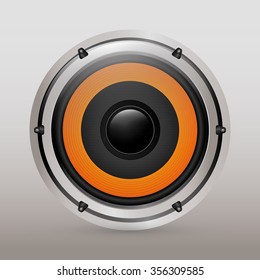 Music speaker equipment and technology graphic design, vector illustration