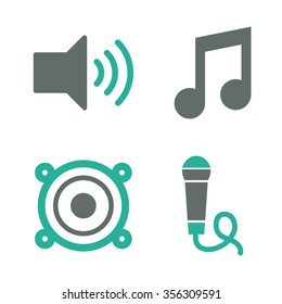 Music speaker equipment and technology graphic design, vector illustration