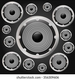 Music speaker equipment and technology graphic design, vector illustration