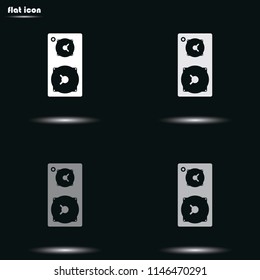 Music speaker flat grayscale vector icon.