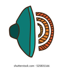 music speaker flat icon with waves