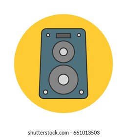 Music speaker flat line icon