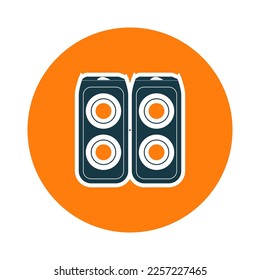 Music speaker icon. Cartoon illustration of music speaker vector icon for web