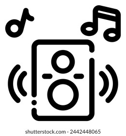 Lautsprechersymbol in gestrichelten Linien
