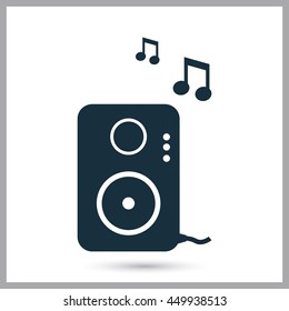 Music speaker icon on the background