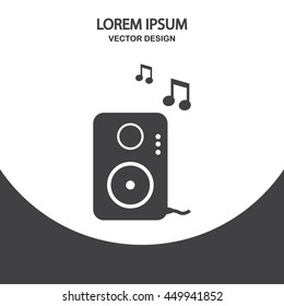 Music speaker icon on the background