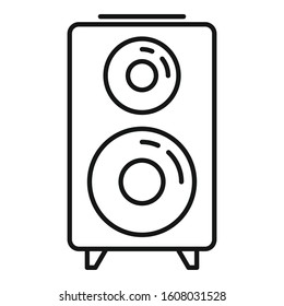Music speaker icon. Outline music speaker vector icon for web design isolated on white background