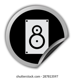 music speaker icon - round vector sticker