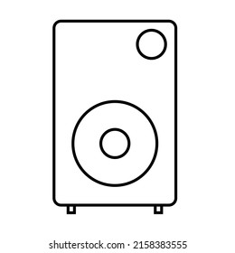 Music speaker icon. Simple icon black line with white background