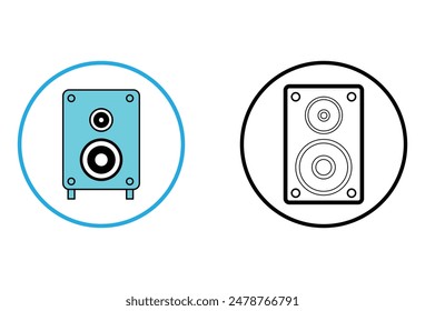 Music speaker icon. Simple illustration of music speaker vector icon for web design isolated on white background. Vector illustration. Eps file 131.