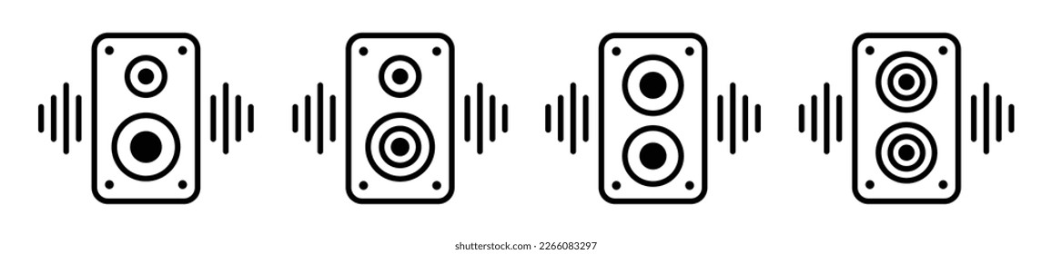 Music speaker icon. Sound speaker icon. Loud woofer icon, vector illustration