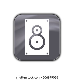 music speaker icon - vector button