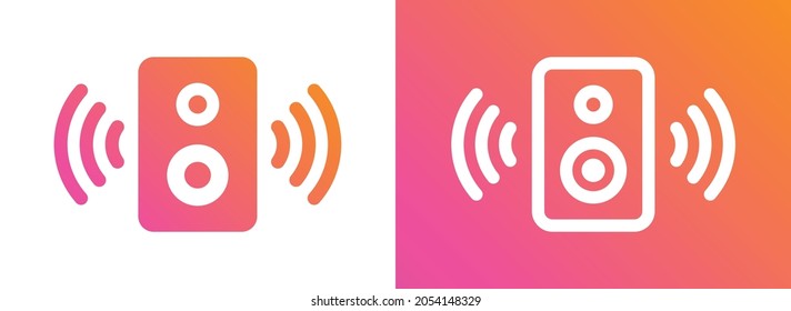 Music speaker icon vector illustration. Loud woofer box symbol