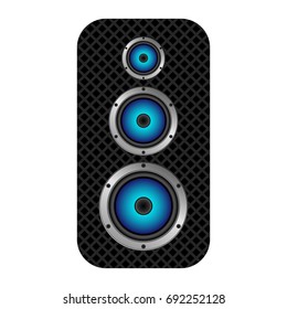 Icono de altavoz de música. Ilustración del vector
