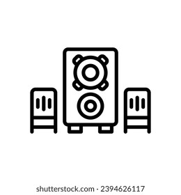 icono del altavoz de música. icono de línea vectorial para tu sitio web, móvil, presentación y diseño de logotipo.