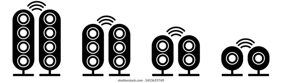 Music speaker icons set Vector.