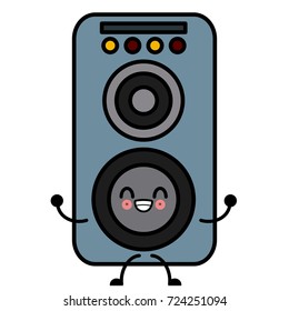 Music speaker isolated cute kawaii cartoon