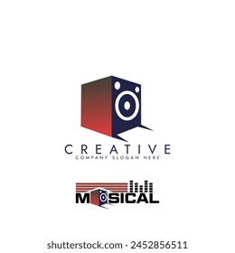 Music Speaker Logo Sound brand  vector Template Design Concept, Creative Symbol, Emblem, Icon
