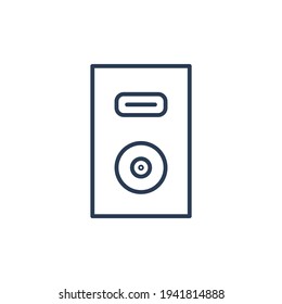 music speaker loud sound waves isolated logo vector illustration. line art icon, music icon pack, multimedia button vector illustration icon, Logotype of sound power on white background
