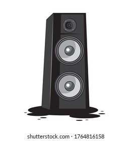 Music speaker on an isolated white background. Vector image eps 10