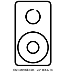 Music speaker outline icon. Music and audio thin line icon
