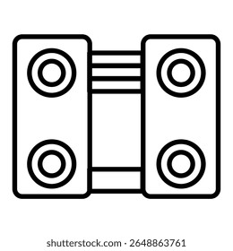 Music speaker outline icon. Music and audio thin line icon