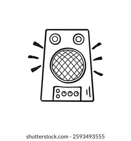 Music Speaker Sound System Outline Illustration
