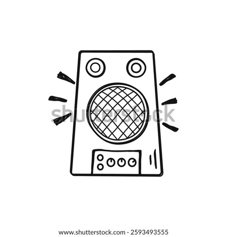 Music Speaker Sound System Outline Illustration