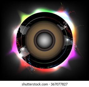 Music and speaker vector abstract background