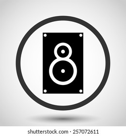 Music speaker vector icon - black illustration