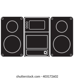 Music speaker vector icon - black illustration