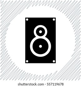Music speaker vector icon - black  illustration
