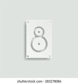music speaker vector icon - paper illustration