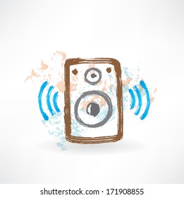 music speakers grunge icon.