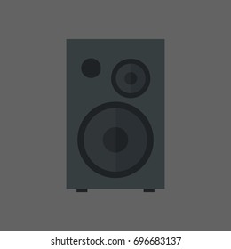 Music Speakers Icon Column Stereo System Concept Flat Vector Illustration
