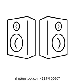 music speakers icon on white background, vector illustration.