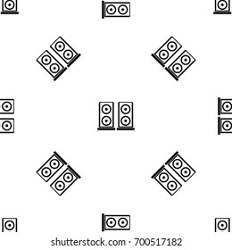 Music speakers pattern repeat seamless in black color for any design. Vector geometric illustration