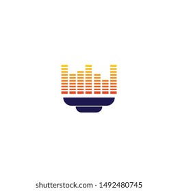 music spectrum logo vector illustration design template
