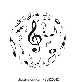 Music sphere. Creative logo for your design