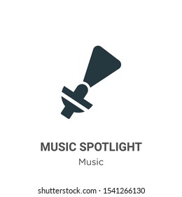 Music spotlight vector icon on white background. Flat vector music spotlight icon symbol sign from modern music collection for mobile concept and web apps design.