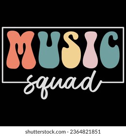Music Squad Retro Music T-shirt Design