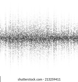 Music square waveform background. Black and white halftone vector sound waves. You can use in club, radio, pub, party, DJ, concerts, recitals or the audio technology advertising background. 