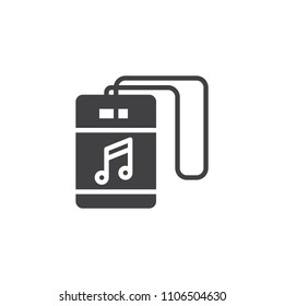 Music staff badge vector icon. filled flat sign for mobile concept and web design. Badge pass card with musical note simple solid icon. Symbol, logo illustration. Pixel perfect vector graphics
